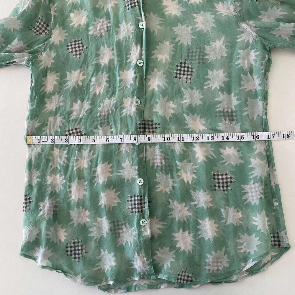 Equipment Femme Sheer Silk Print Collar Top Blouse - Picture 5 of 12